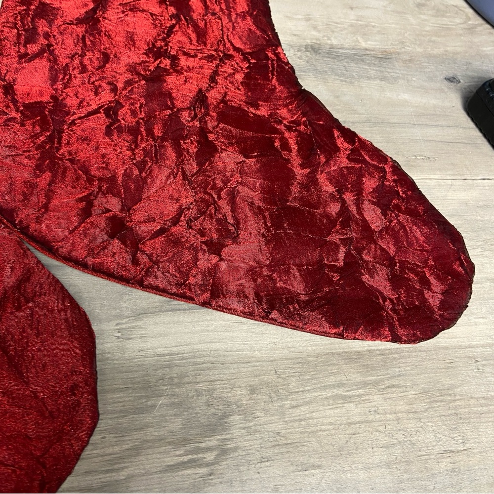 Set of 2, Red/Gold‎ Beaded Christmas Stocking 18" - Picture 5 of 10